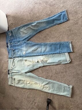 COMBO PACK: 2 men’s Hollister Light Blue Distressed Straight Jeans